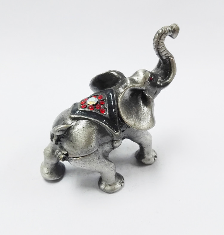 Elephant Metal Crystal Rhinestone Jewelry Box Elephant Trinket Boxes