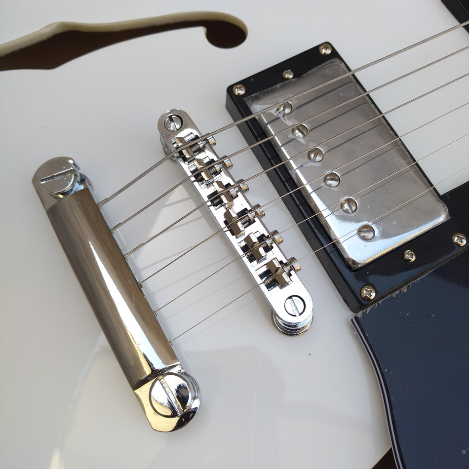 High quality hollow body jazz electric guitar, rosewood fingerboard black binding electric guitar, free shipping