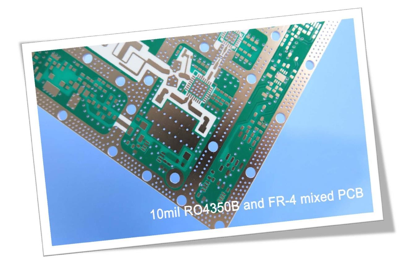4 Layer Hybrid PCB Board Built On Rogers 10mil RO4350B and FR-4