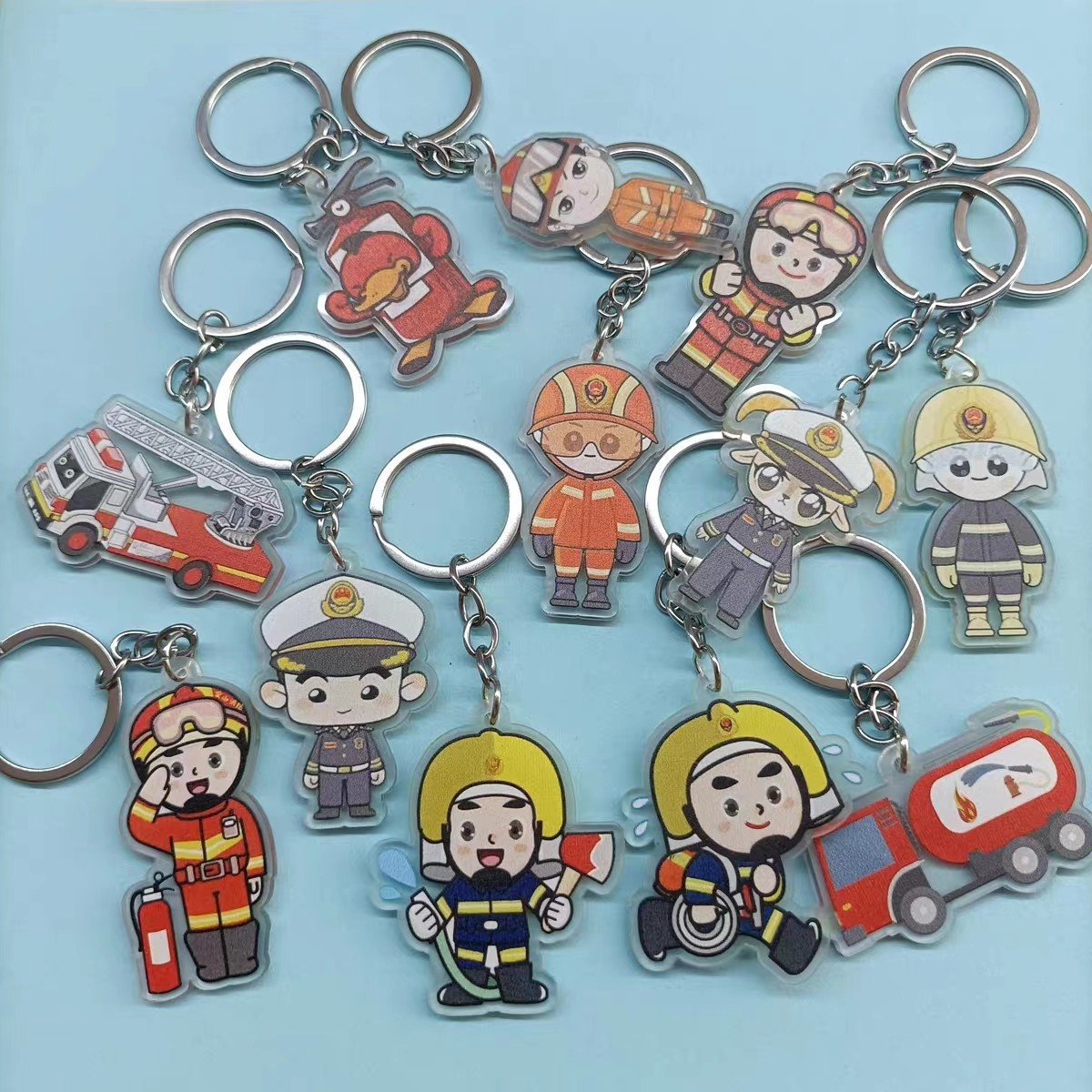 2inch Fashion Custom Key Chain Hard Enamel Blank Metal Cartoon Keychain