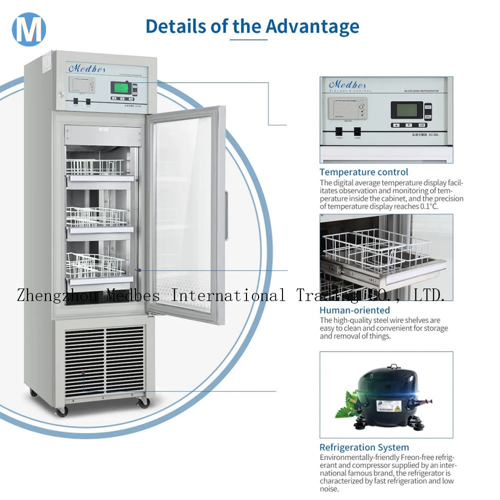 600L Clinical Lab Medical Used Upright Blood Bank Refrigerator XC-358L
