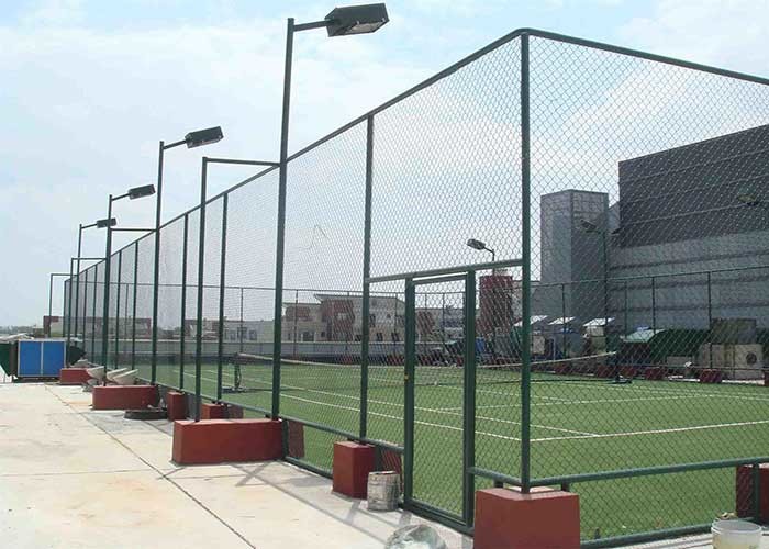 OHSAS 75*75mm Metal Chain Link Fencing Plastic Coated Diamond Mesh Fencing