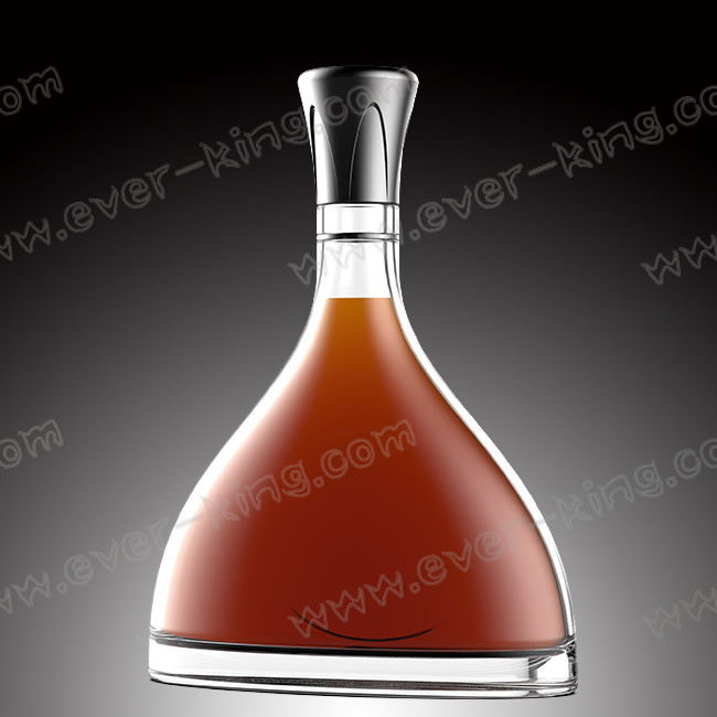 Heat Resistant Clear 750ML Rum Glass Bottle With Metal Cap