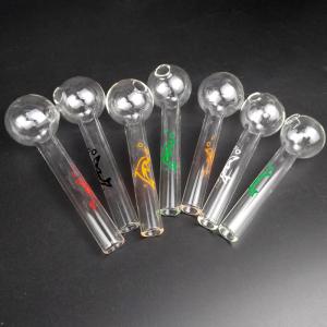 China 4 Inches Pyrex Glass Oil Burner Pipe , Daily Use Glass Oil Nail Mix Colors wholesale