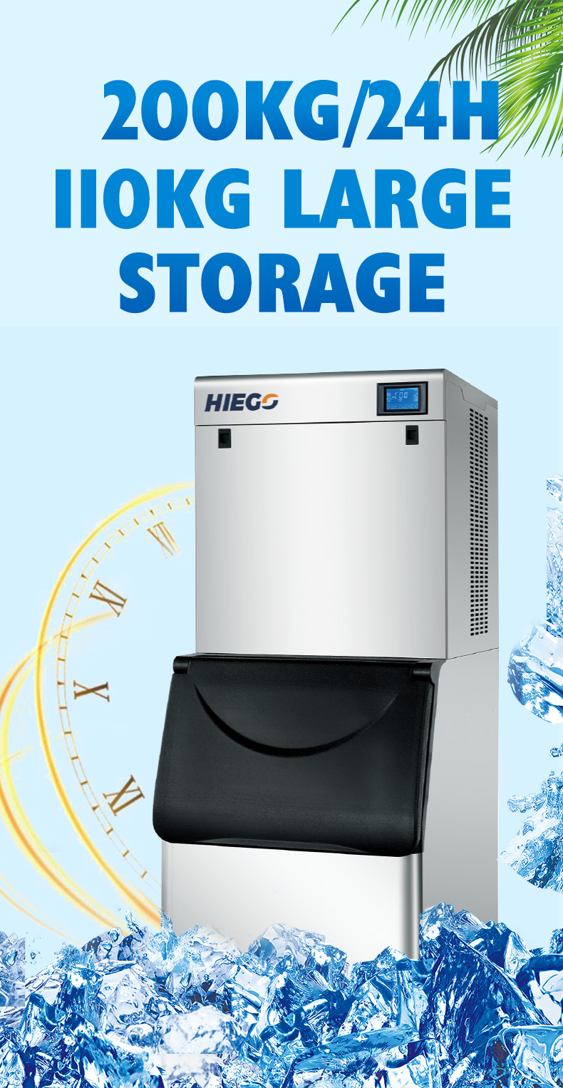 Ice Cube Maker 200KG/24H Machine Full-Automatic Ice Bin Maker