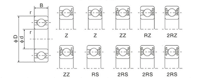 Steel Cage 6000 Series Bearing C2 C0 C3 C4 Grooved Roller Bearing 609 6001 6004