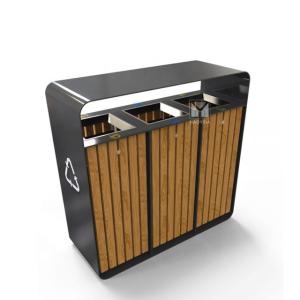 China Waterproof 240L Outdoor Wooden Trash Can For Community wholesale