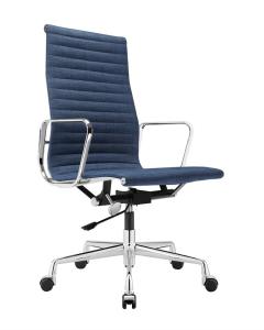 China Blue Executive Ribbed Office Chair / High Back Ribbed Swivel Leather Office Chair wholesale