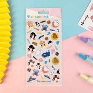 China Cartoon Abnormal Shape Waterproof Transparent Sticker CMYK PVC Vinyl Sticker wholesale