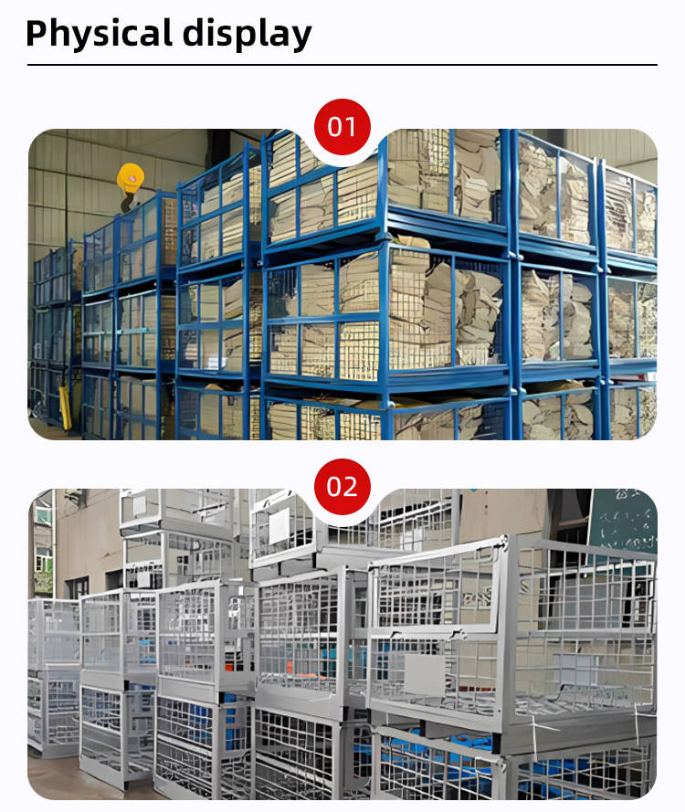 1000L/H Wire Mesh Steel Storage Cage Galvanized Stackable Pallet Cages