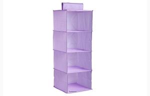 China Purple Luggage Organizer Bags , Four Lattice Hanging Travel Toiletry Bag wholesale