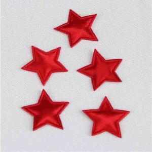 China Red Satin Padded Applique Crafts DIY Decoration Eco - Friendly Holiday Appliques wholesale