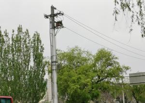 China 10KV Q235B Steel Transmission Pole , CO2 Welding Transmission Line Pole wholesale