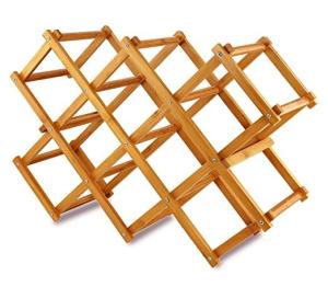 China Novelty portable folding wooden bamboo display red wine bottle rack wholesale