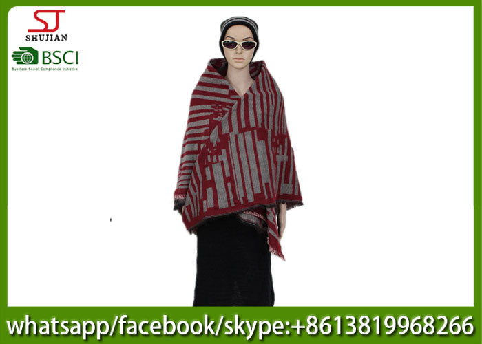 239g 145*135cm 100%Acrylic Woven Houndstooth Jacquard Poncho hot sale new style keep warm fashion sallow grid scarf