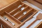 5-slot bamboo kitchen cutlery drawer organizer