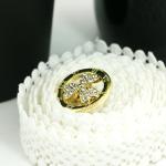 Circular Fashion Pins And Brooches Golden Alloy Studded Diamond 2.5cm Size