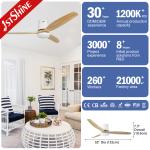 Led Fan Light With 3 Solid Wood Blade,Quite Dc Motor Kitchen Low Profile