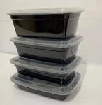 Black 1000ml Microwavable Disposable PP Plastic Food Container
