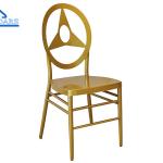 Luxury Gold Metal Party Tent Accessories Banquet Chair With Cushion For Wedding