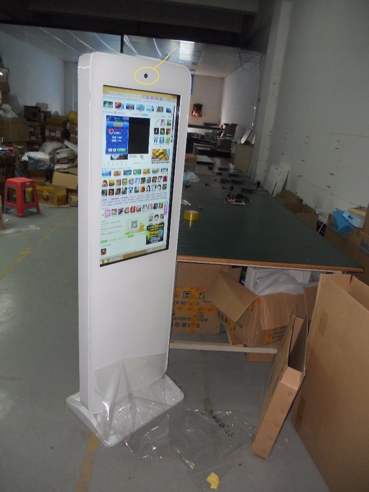 4K UHD 55" inch ground stand LCD LED monitor touchscreen kiosk with mini PC Win10/11 Android OS