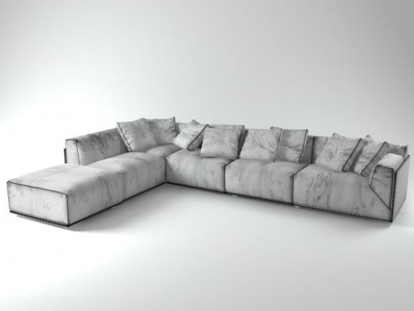 Customized Nordic fabric sofa small family modern simple living room three