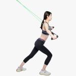 TPE 11 Piece Resistance Band Set , 10LB Portable Pilates Bar Kit