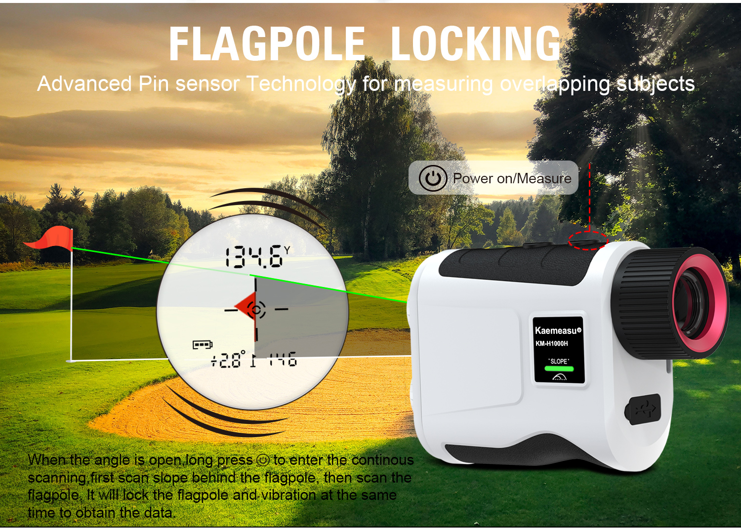 Golf Handheld Measure 600m Laser Distance Meter with 7.0x Magnification and Slope Scope IP54 Ingress Protection