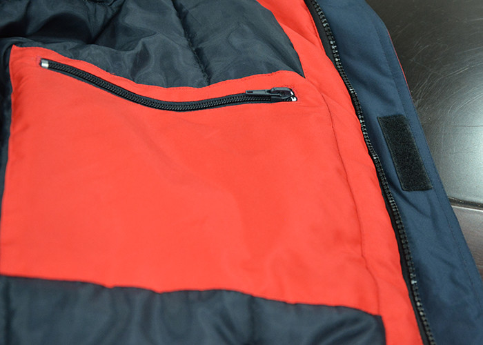 Red Color Mens Waterproof Overalls , European Size Cotton Work Coveralls