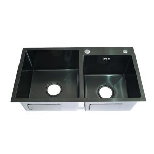 China Modern Standard Black Composite Stainless Steel Sink Two Bowl wholesale