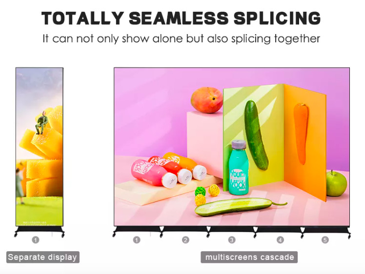 Ultra Thin Portable Smart Led Poster Display P1.75 P2 P2.5 Digital Mirror Screen