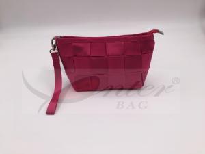 China Pink Nylon Webbing Travel Cosmetic Bags For Outdoor Activity / Traveling wholesale