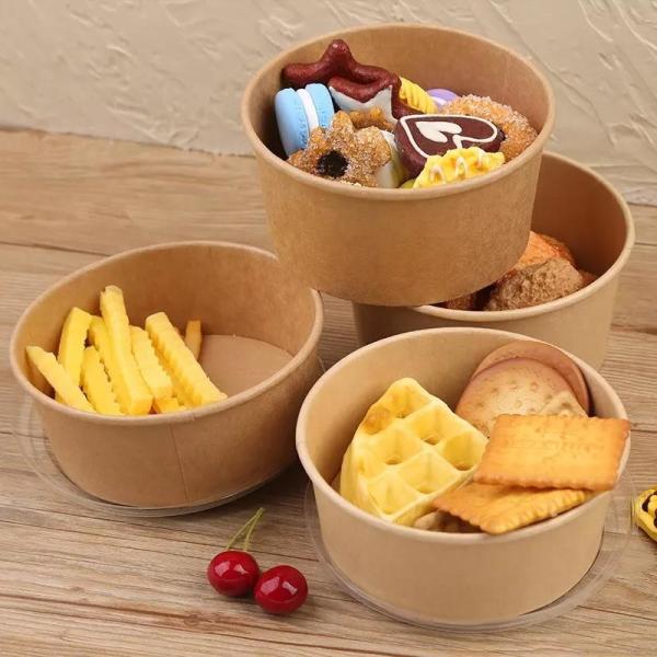 Custom Shaped Biodegradable 30oz Disposable Kraft Paper Sugarcane Bagasse Fruit