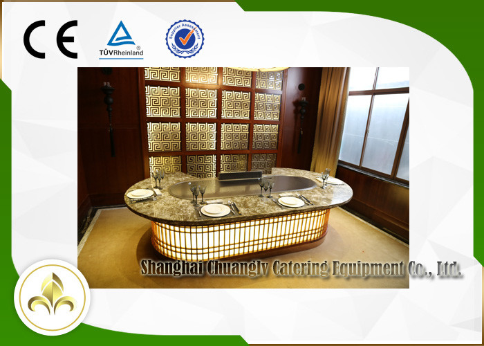 Made-to-order Commercial teppanyaki Grill Table with Sunken Exhaustion