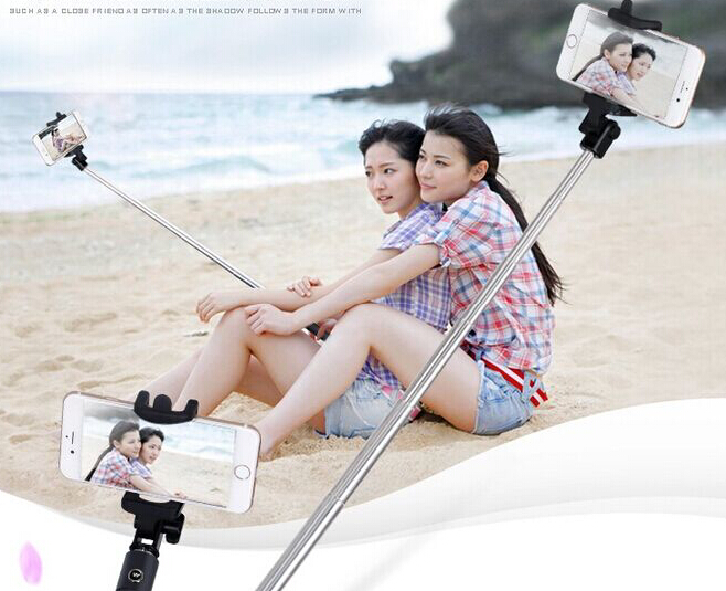 professional photography extendable stainless steel selfie stick for all mobile phone