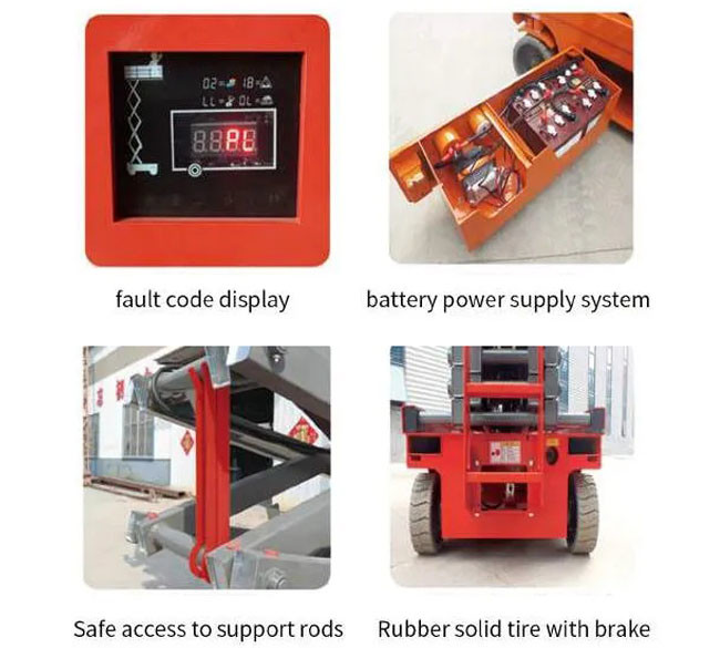 12m Scissor Lifting Work Platform Lead Acid Battery Electric Cargo Lift Platform