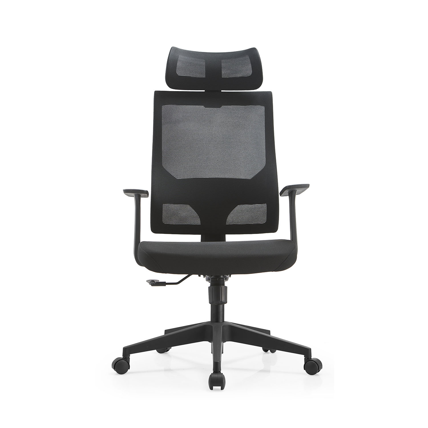Comfortable Black Fabric Mesh Office Chair with Adjustable Height and Swivel Wheels