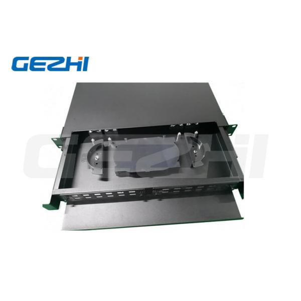 19' 1RU Slide Rail Rack Mount Fiber Optic Patch Panel - 2 Metal FAP