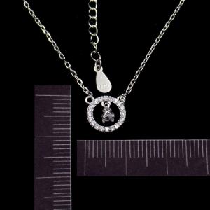 China Cubic Zirconia 925 Sterling Silver Heart Necklace , Personalized 925 Silver Chain wholesale
