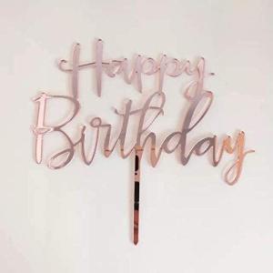 China Reusable Glittery paper Happy Birthday Cupcake Topper wholesale