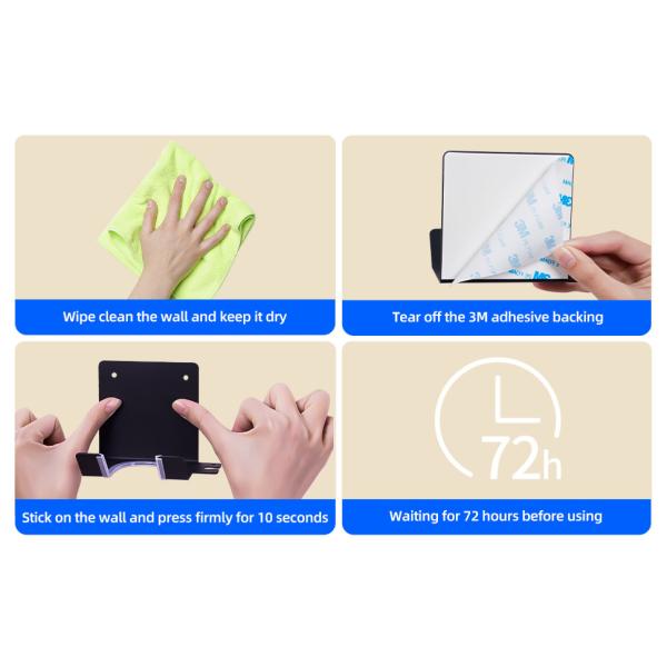 Upgrade Stainless Blow Dryer Holder Fabric Type Hair Dryer Hook Wall Mounted Organizer