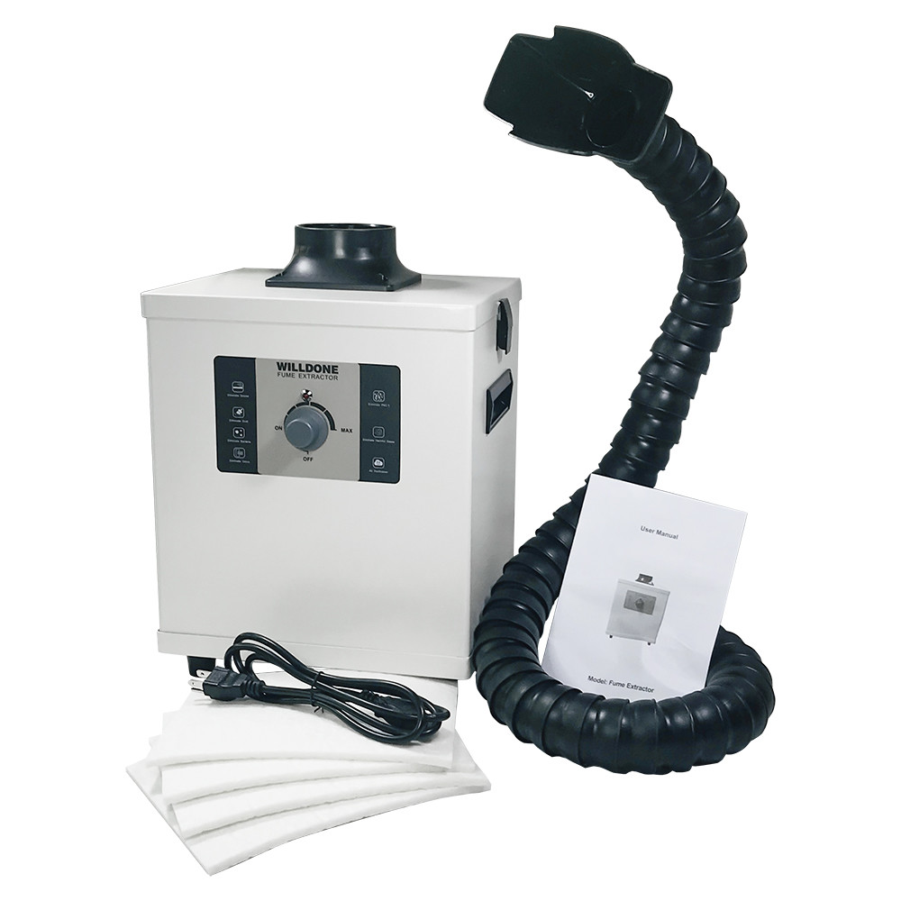 WILLDONE C50 Mini 150W Beauty Nail Salon Fume Extractor, soldering welding smoke fume extractor