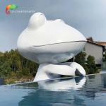 Theme Water Park Fiberglass Animatronic Frog Statue weather resistance
