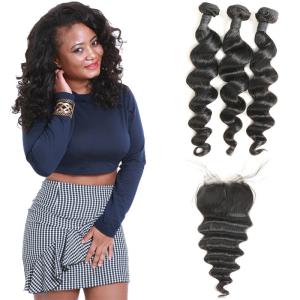 China Heathly Indian Human Hair Bundles Loose Wave , 100 Indian Human Hair Weave wholesale