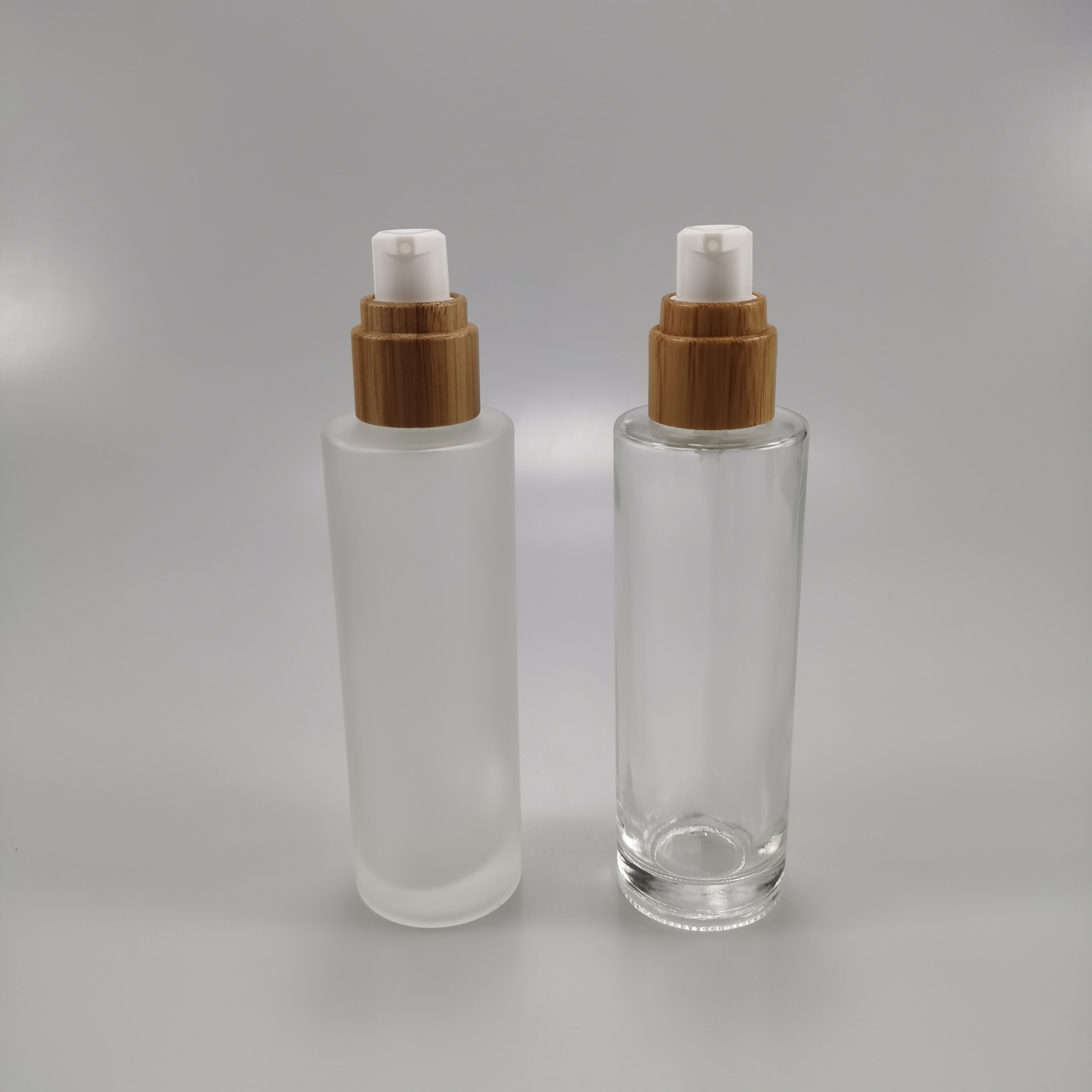 Glass Collar 100ml 150ml Frosted Cylinder Toner Bottle with Cap Body Material Glass