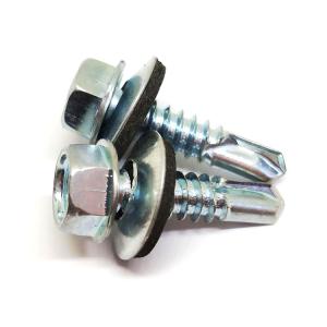 China 1020 Steel Harded Zinc Plated EPDM Washer Self Drilling Screw wholesale
