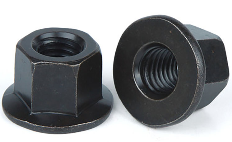 Black Oxide Coating Thickened Flange Hexagon Nuts For M10-M30 Mechanical Applications