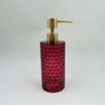 Glass Bathroom Accessories Empty Liquid Bottle Luxury Set Rose Red Diamond