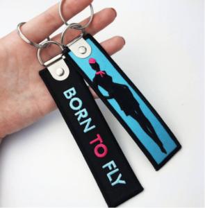 China Promotional Gift name tag Keychain Badge Fabric Tags Embroidery wholesale