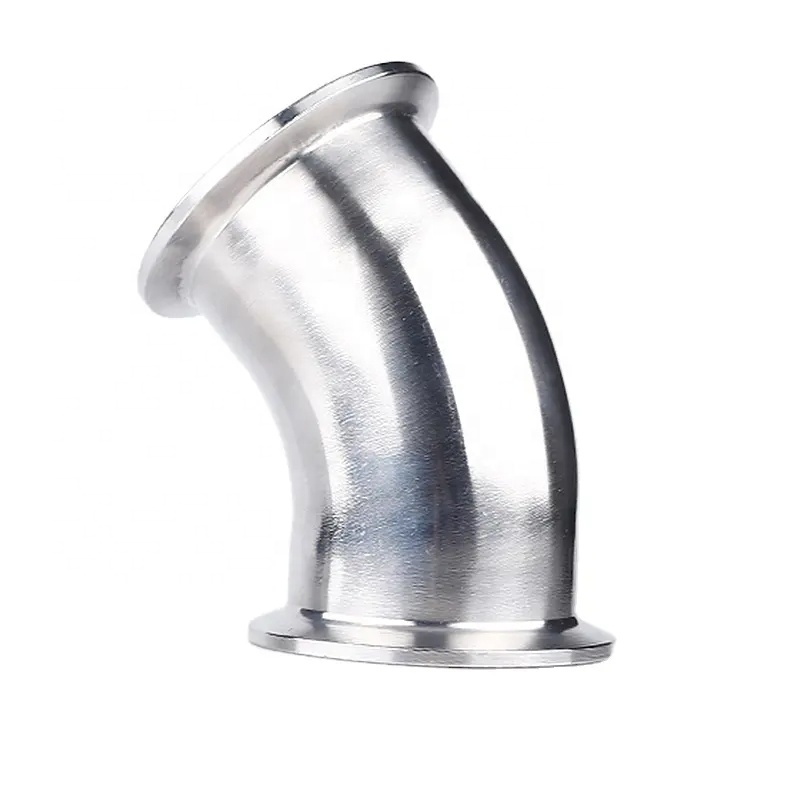 304 316 Stainless Steel 45 Degree Quick Mounting Elbow Sanitary Clamp Elbow 3A DIN